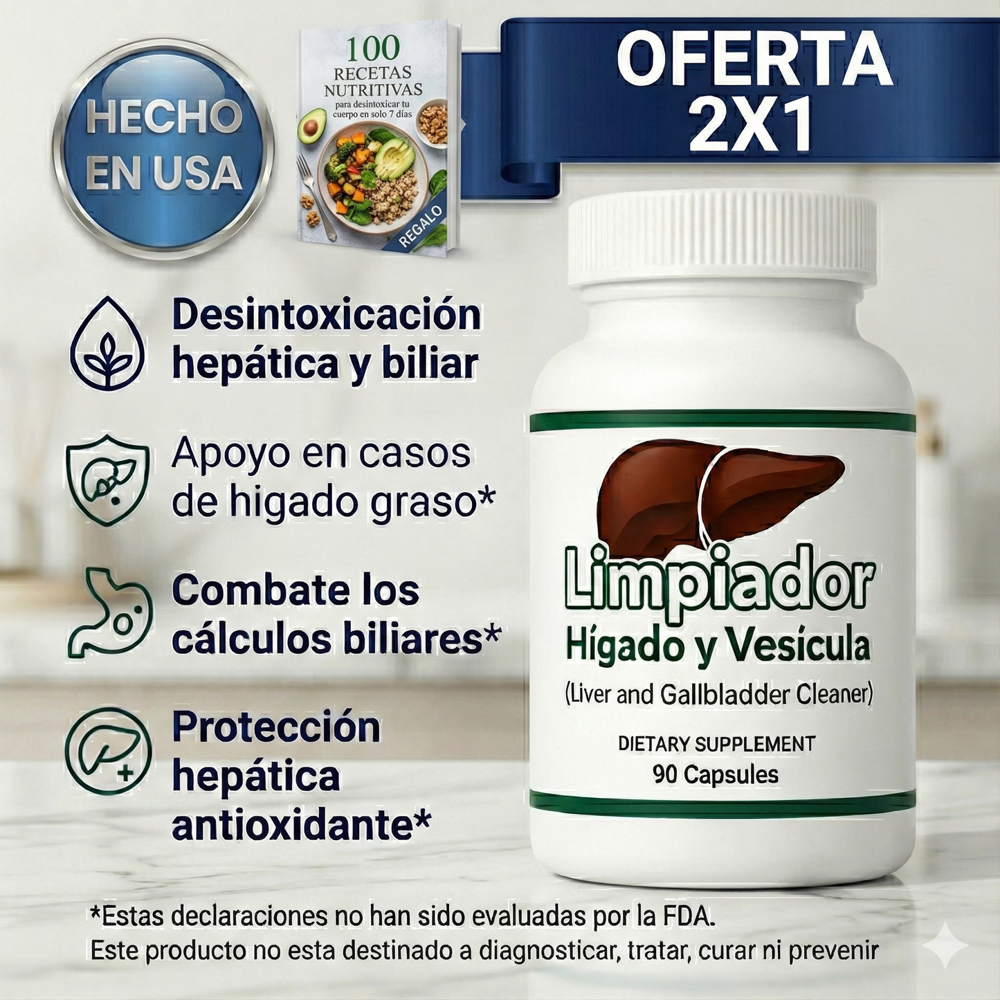 LIVER DETOX PRO: Desintoxica tu hígado en 7 días y despierta con energía todos los días + Ebook de REGALO! 🎁